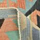 6x10 Light Blue & Green Goemetric Kilim Rug, Handmade Wool Bedroom Carpet