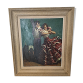 Painting on canvas, couple dancer flamenco