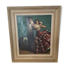 Peinture sur toile, couple danseur flamenco