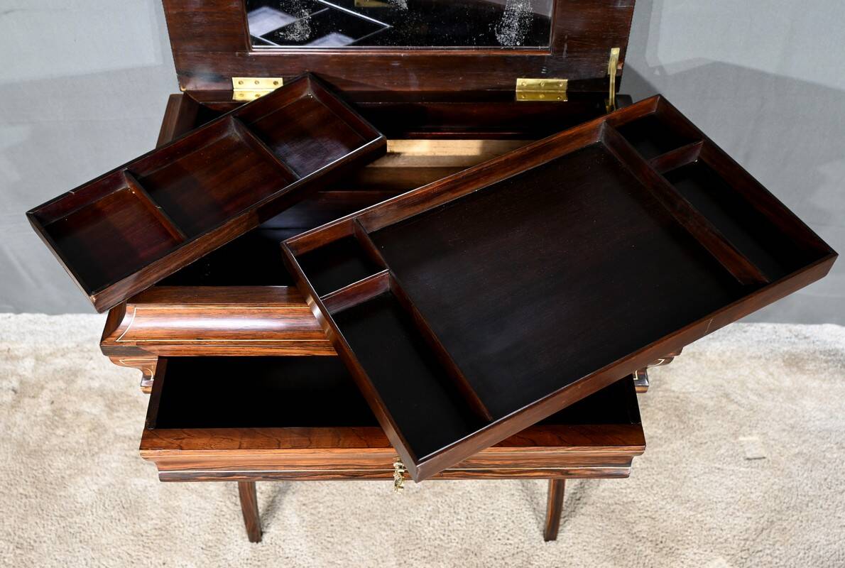 Rosewood work table, Napoleon III style, Maison Roll, Fg. St Antoin