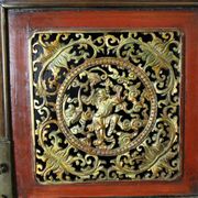 Chinese Cabinet in Red and Gold Lacquer