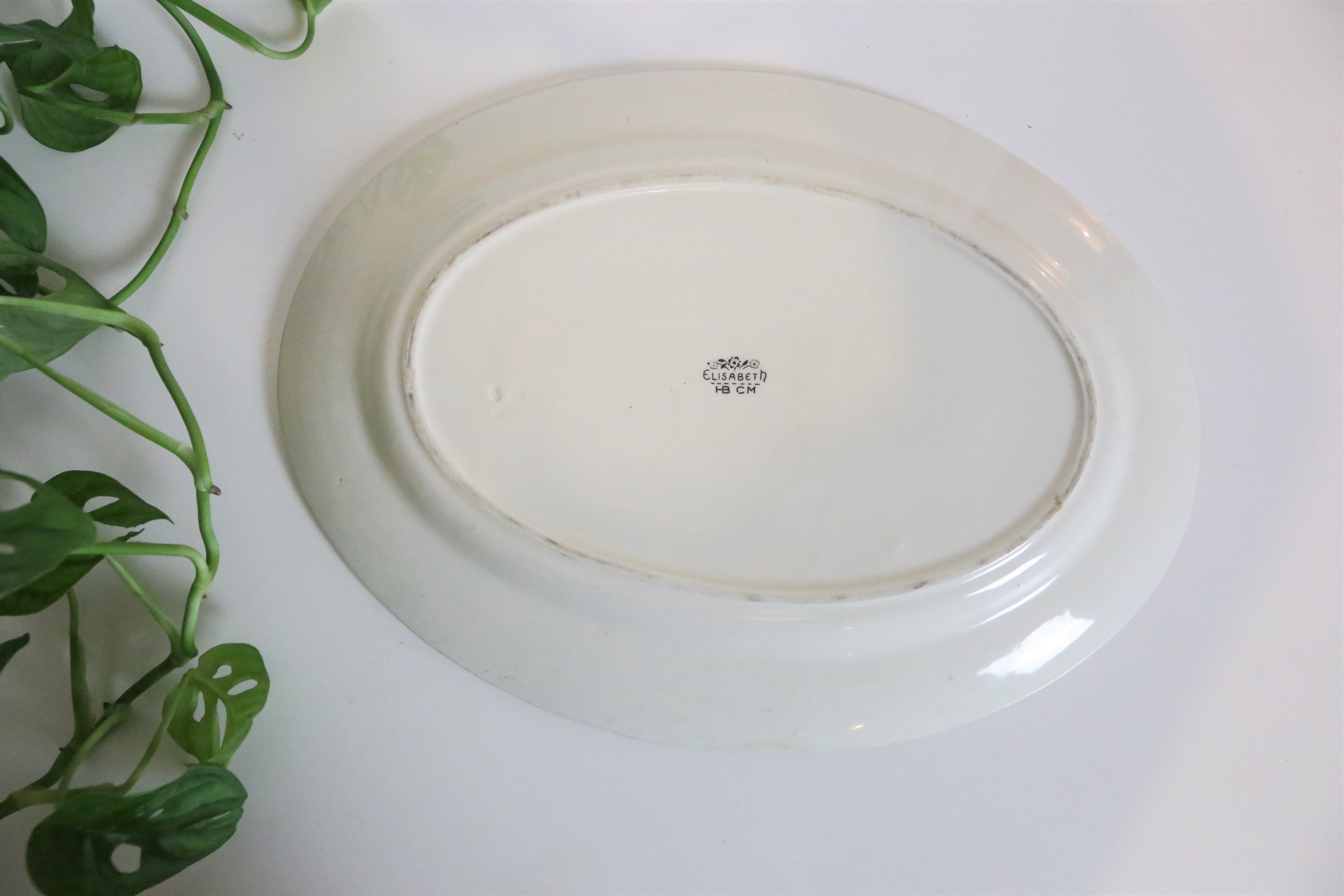 Oval dish elisabeth, hcbm, creil and montereau, vintage