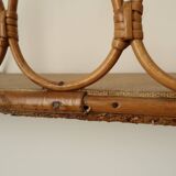 Pair of rattan wall shelves