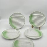 Series of asparagus plates, Revol, porcelain, vintage, slip