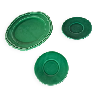 Set of 3 ceramic plates from Vallauris signed Cerenne vintage 60s