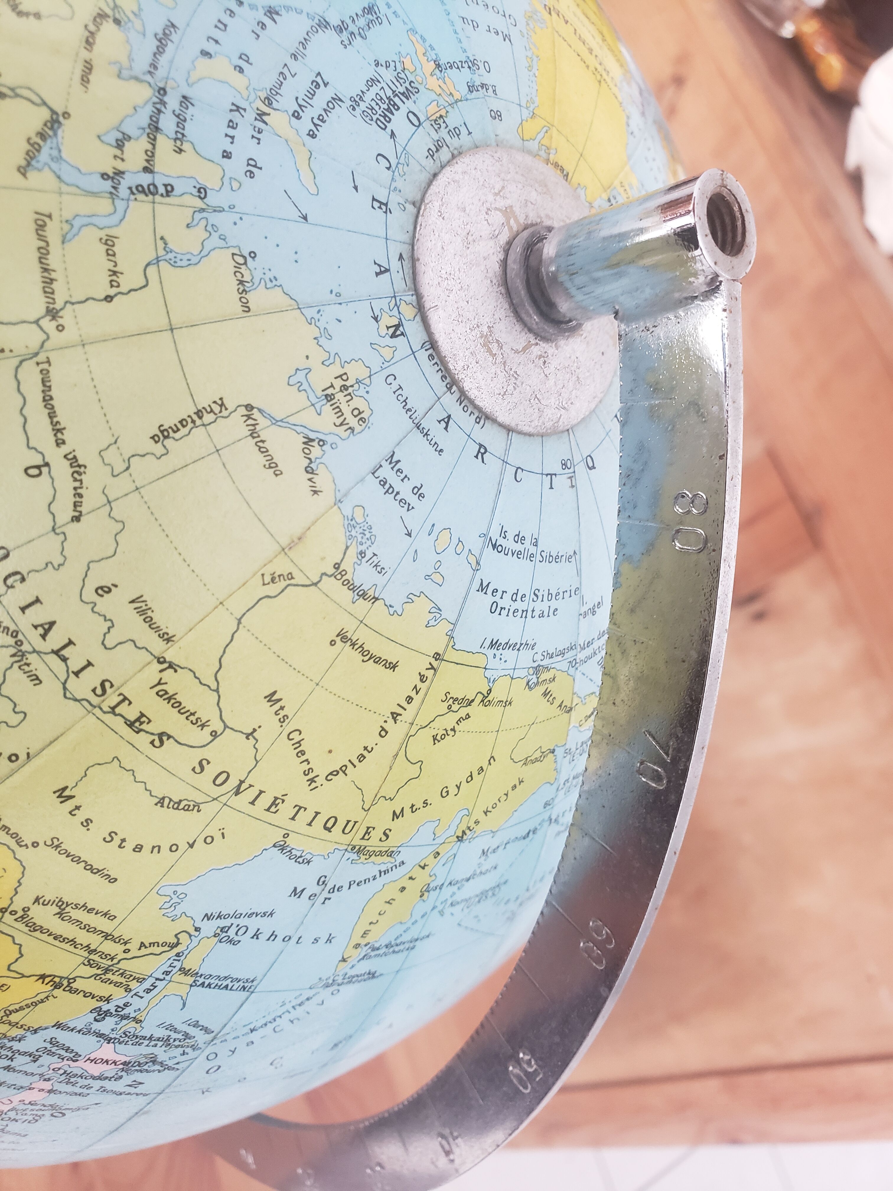 Barren luminous earth globe