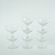 Lot de 8 coupes à champagne gravées, motifs fleurs, 1960