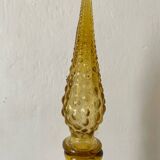 Carafe italienne Empoli verre ambre bulles , 1970