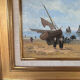 Painting signed Gérard Roux known as "Rouxe" – Scene of a Normandy beach