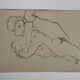 The naked dancer - lithograph after egon schiel