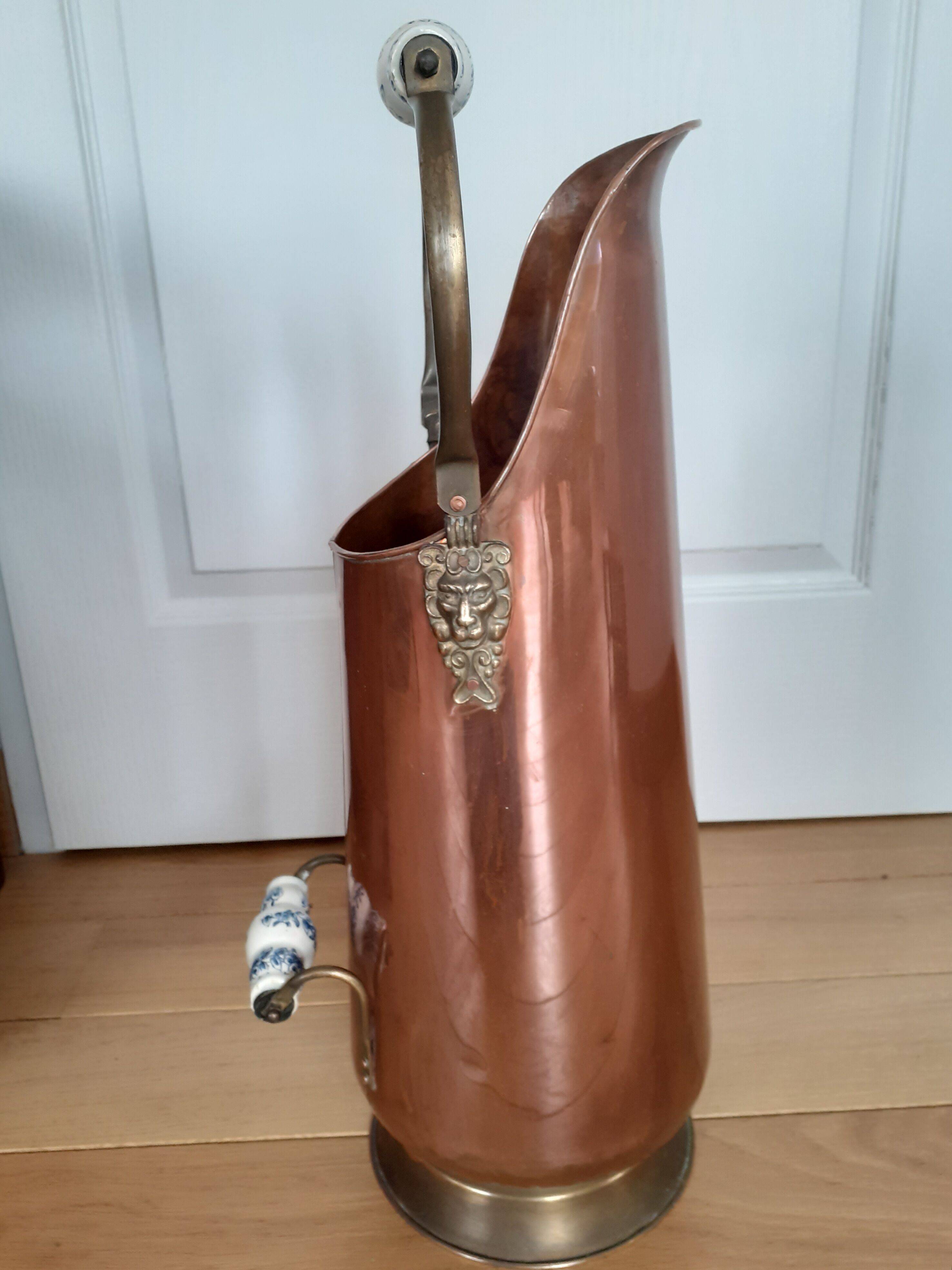 Old copper coal bucket