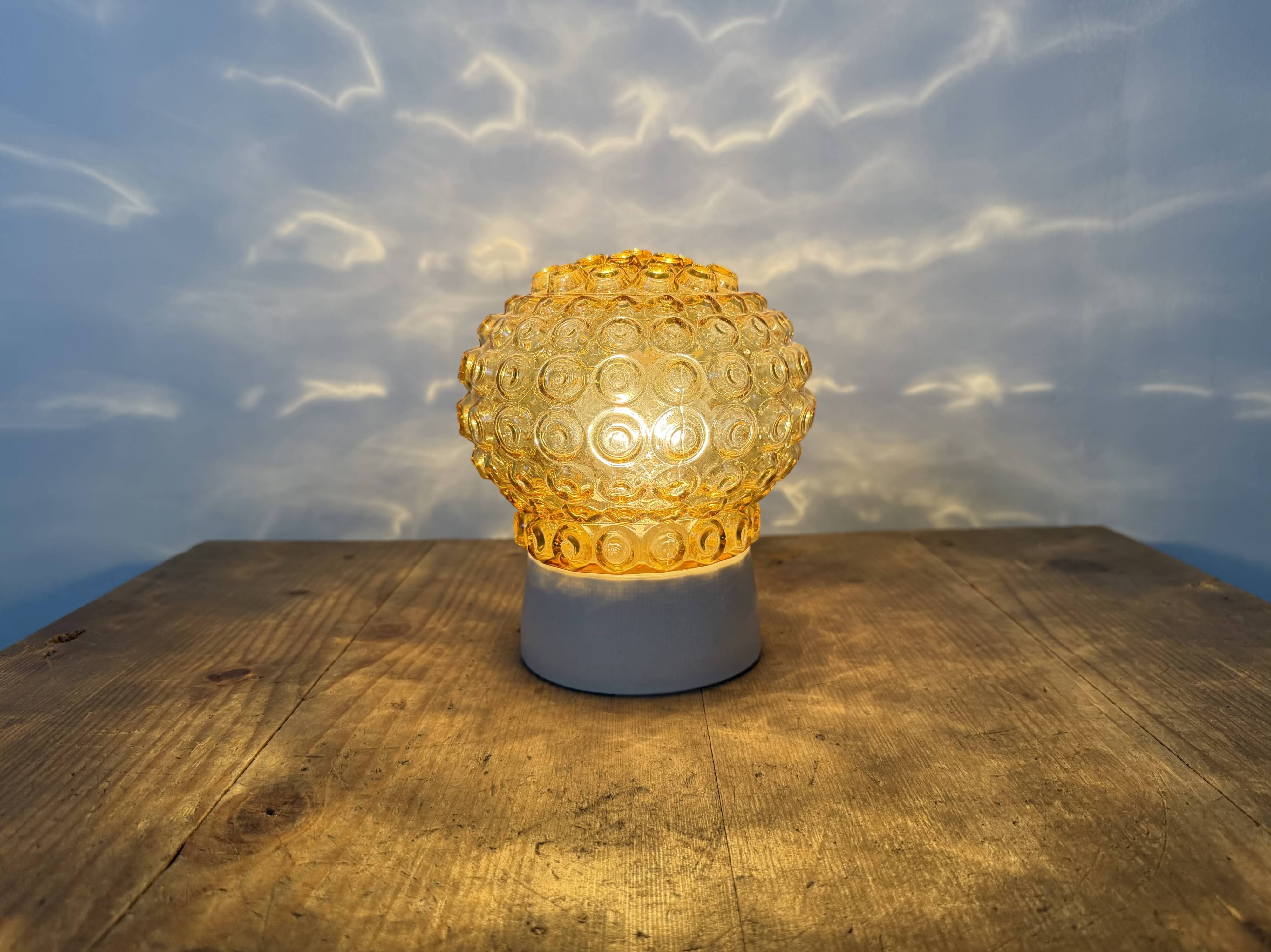 Vintage White Porcelain Ceiling Light, 1970s