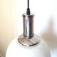 1970s glass and chrome globe chandelier