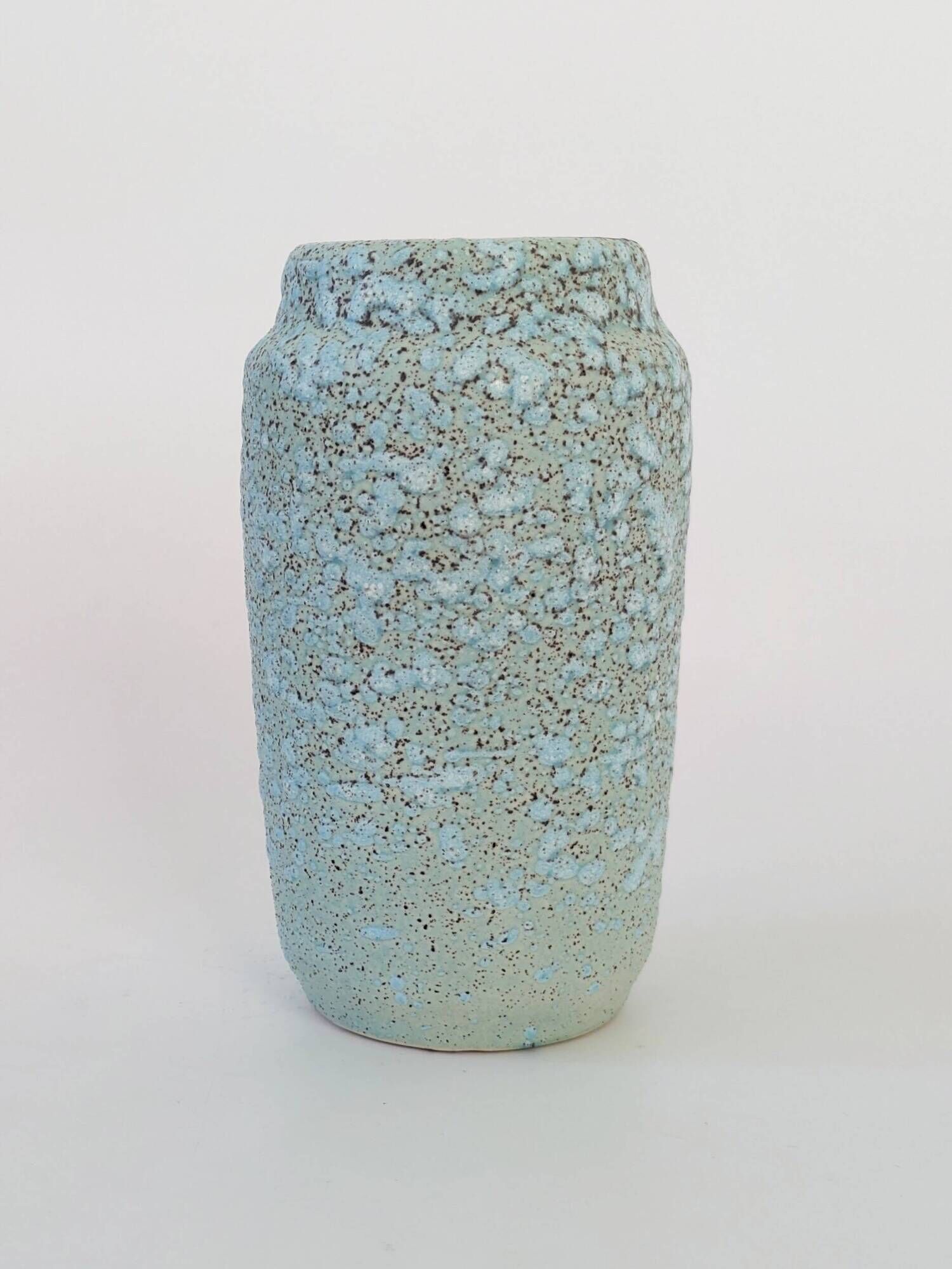 Scheurich Vase Turquoise Fat Lava, West Germany 1960s