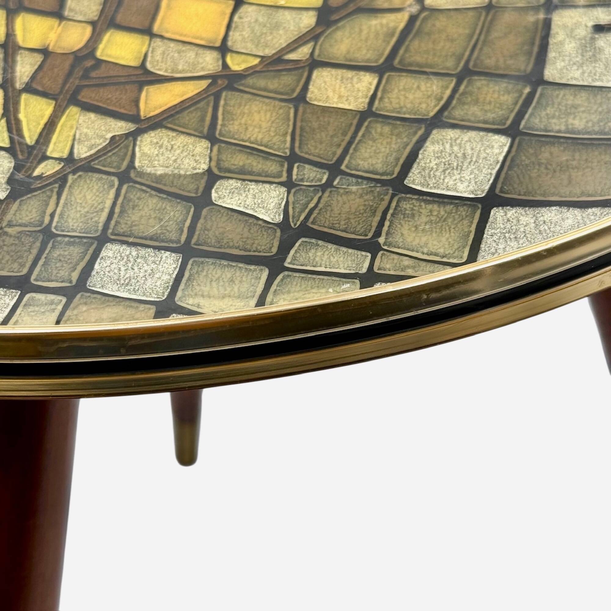 Petite table tripode italienne années 50 plateau mosaïque