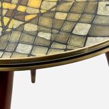 Petite table tripode italienne années 50 plateau mosaïque