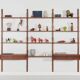 Cado modular shelving, teak veneer, Danish design, 1960s