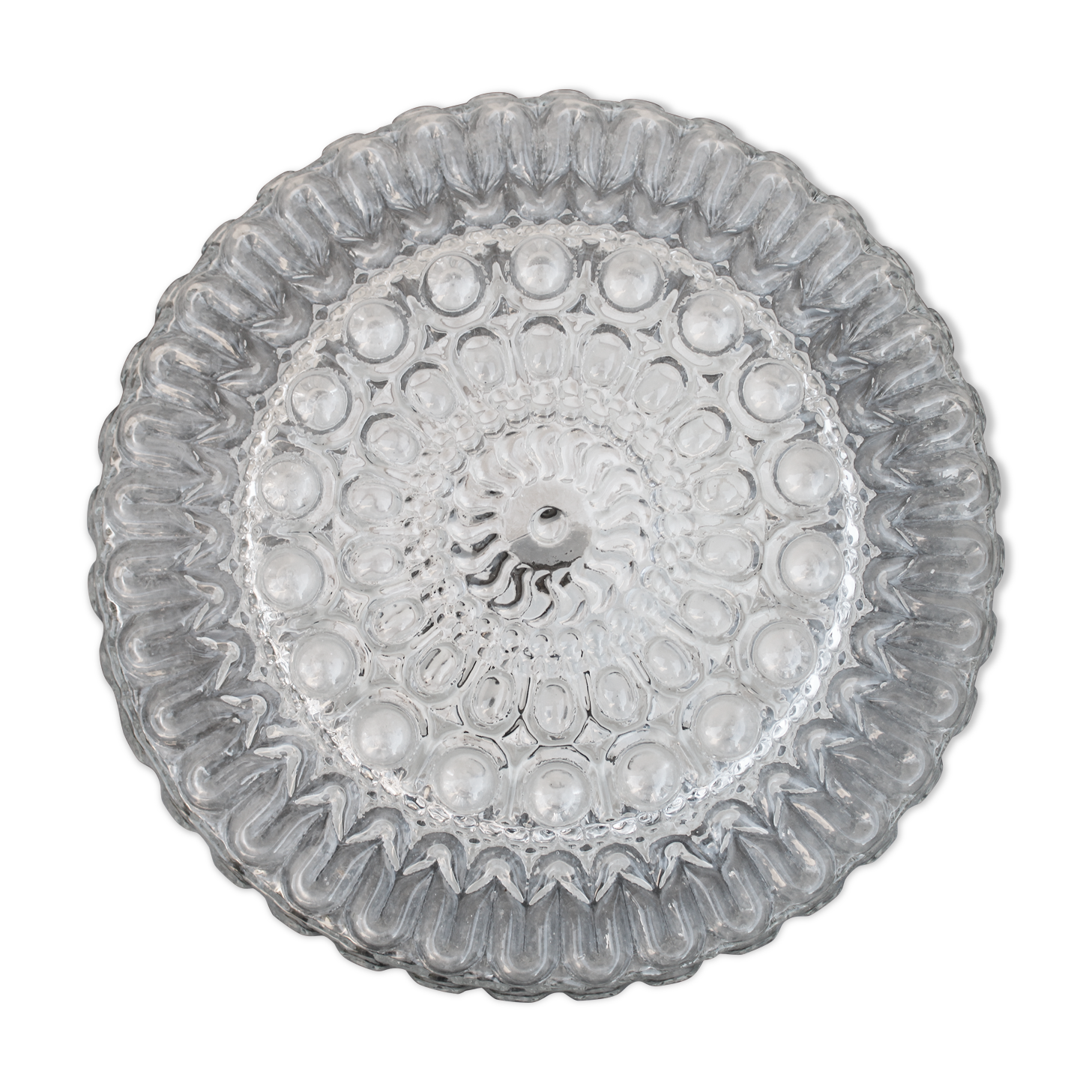Plafonnier en verre moulé