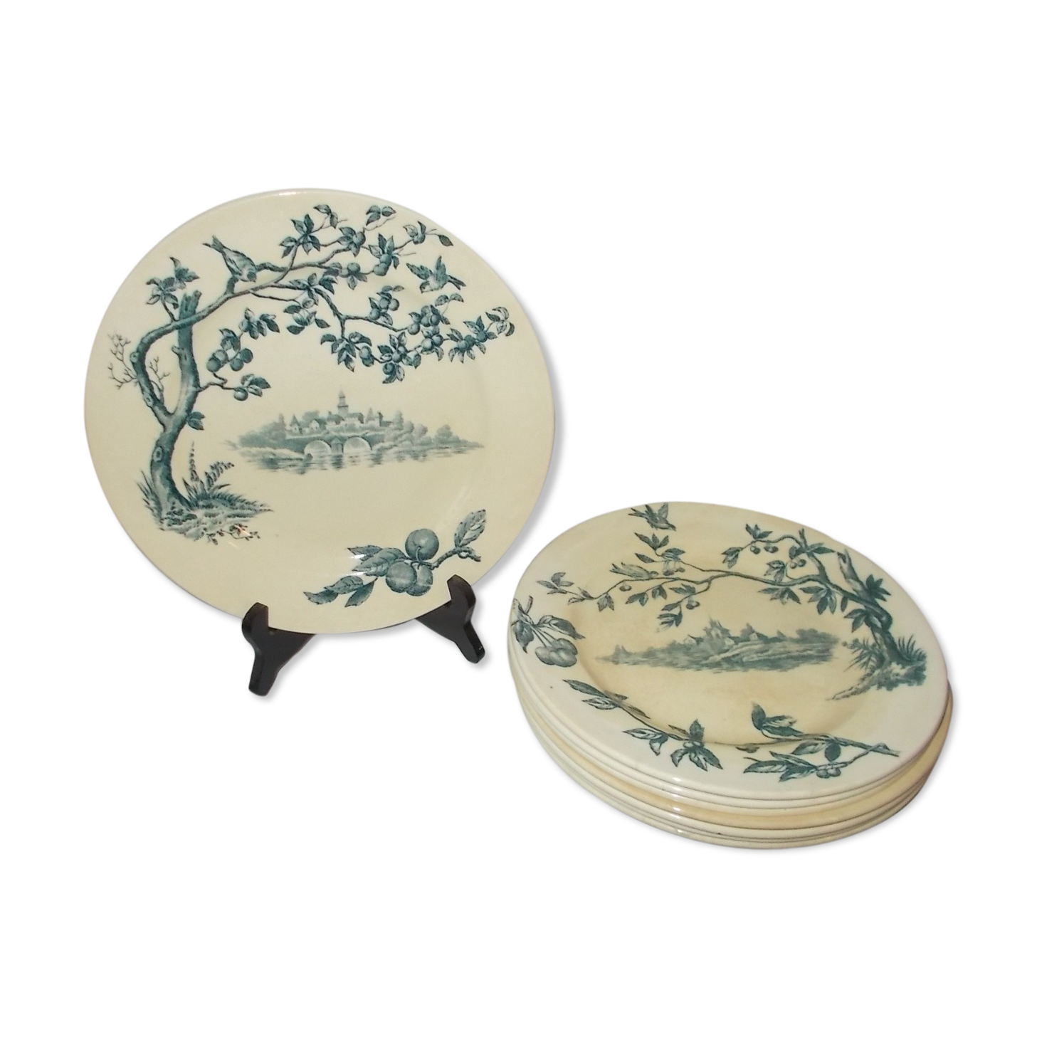 Lot of 8 flat plates iron earth Sce Maurice