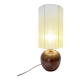 XXL Vintage lamp base in gray parity sandstone and raffia lampshade 1970