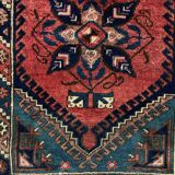 Vintage Turkish Tribal Rug veg dye 220x132 cm Turkish Carpet Red, Blue, Green