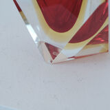 Cendrier Sommerso Flavio Poli 1960's rouge et jaune