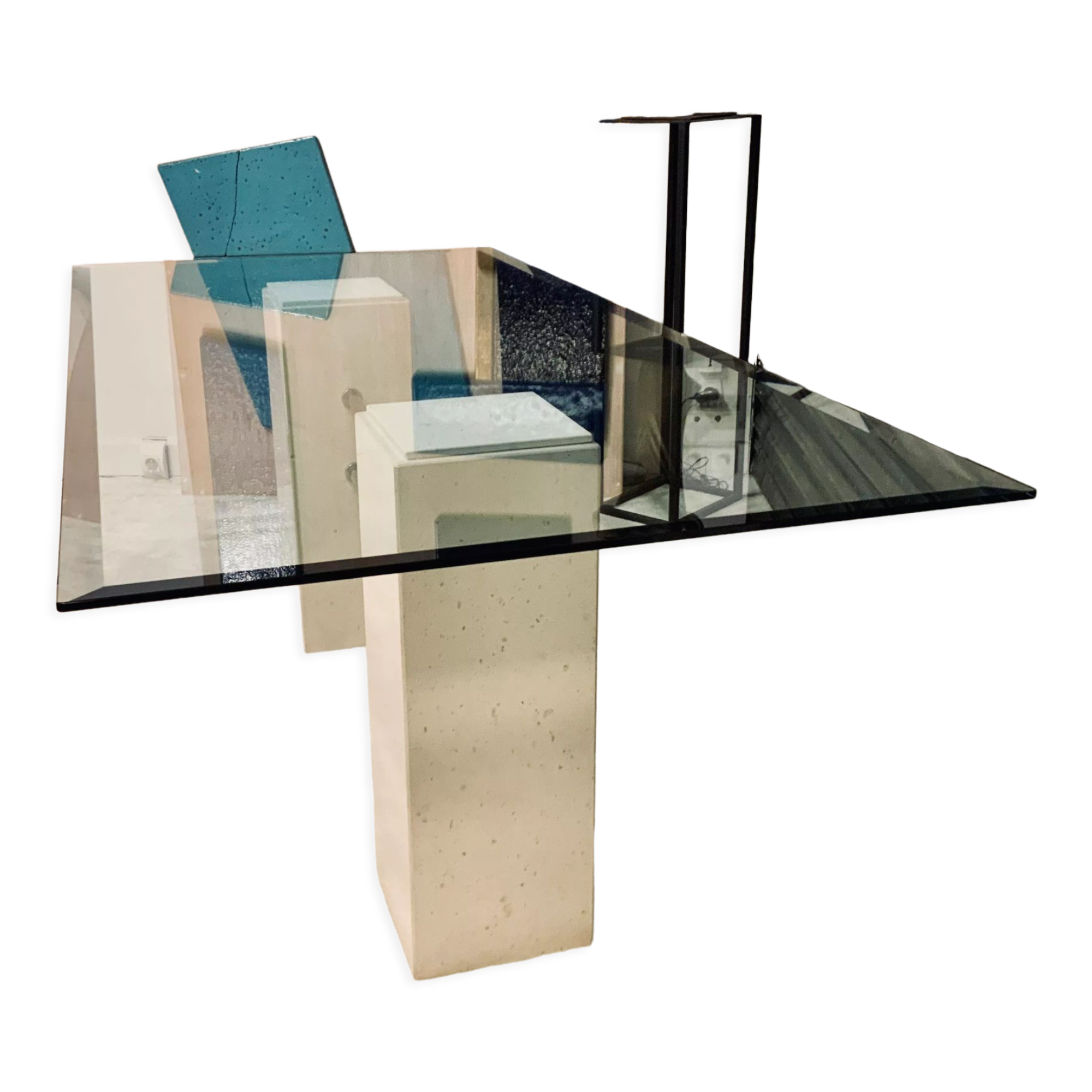 Dining table 1970/80 in travertine