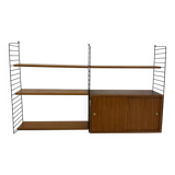 Mid-Century Nisse Strinning string design teak wall unit , 1960s