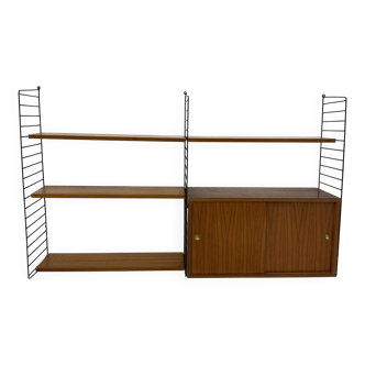 Mid-Century Nisse Strinning string design teak wall unit , 1960s