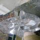 Pied de lampe en cristal de Daum