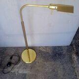 Reading floor lamp in golden brass vintage design 1970