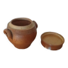 Pot en céramique grès avec anses marron fait main modèle unique xxème siècle