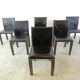Black leather dining chairs by Arper italy, 1980s - set of 6