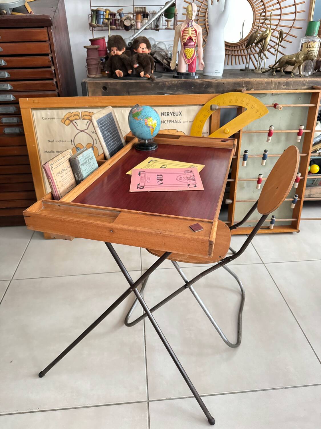 Vintage children's desk and chair set