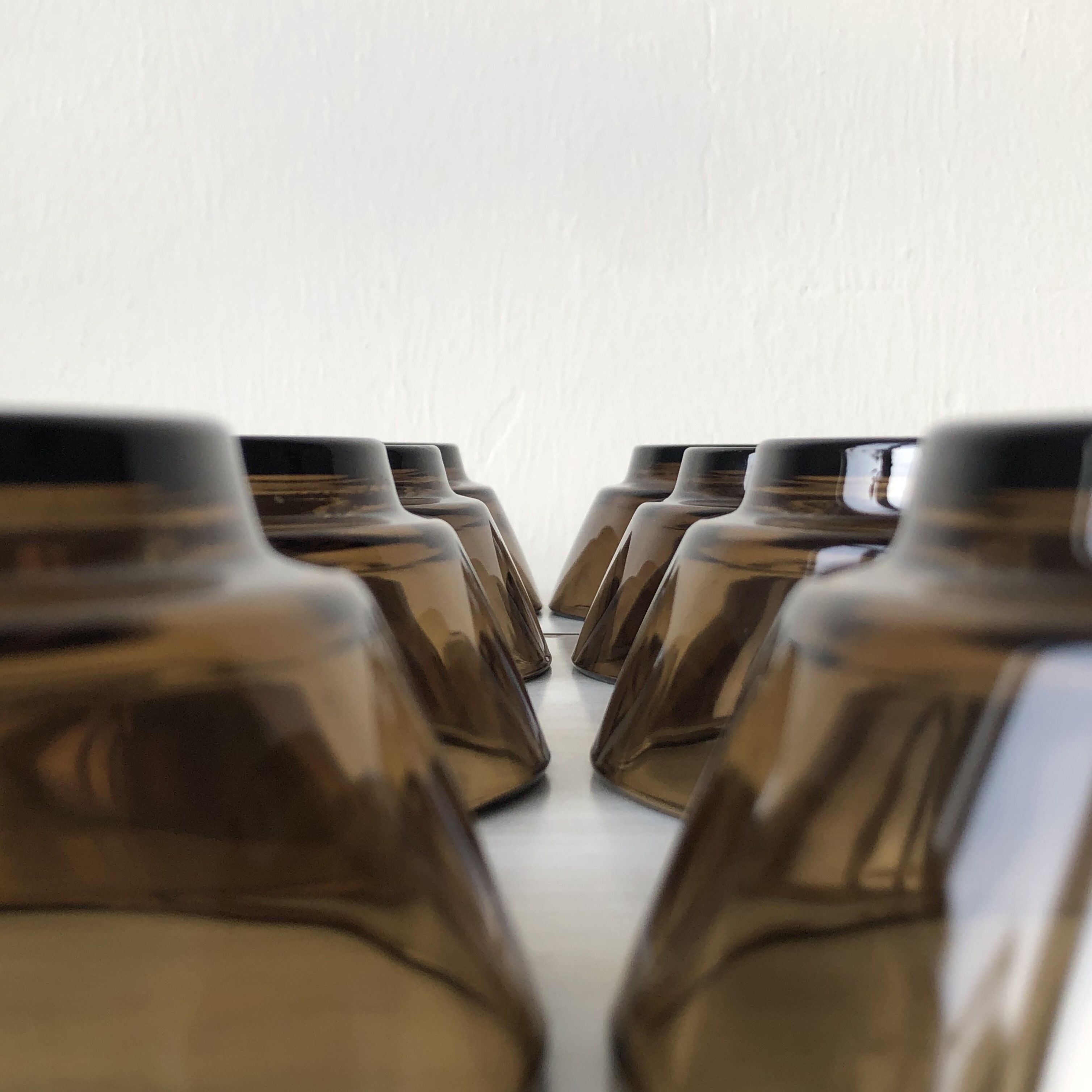 8 versatile smoked glass bowls or ramekins, vereco "jumbo" model