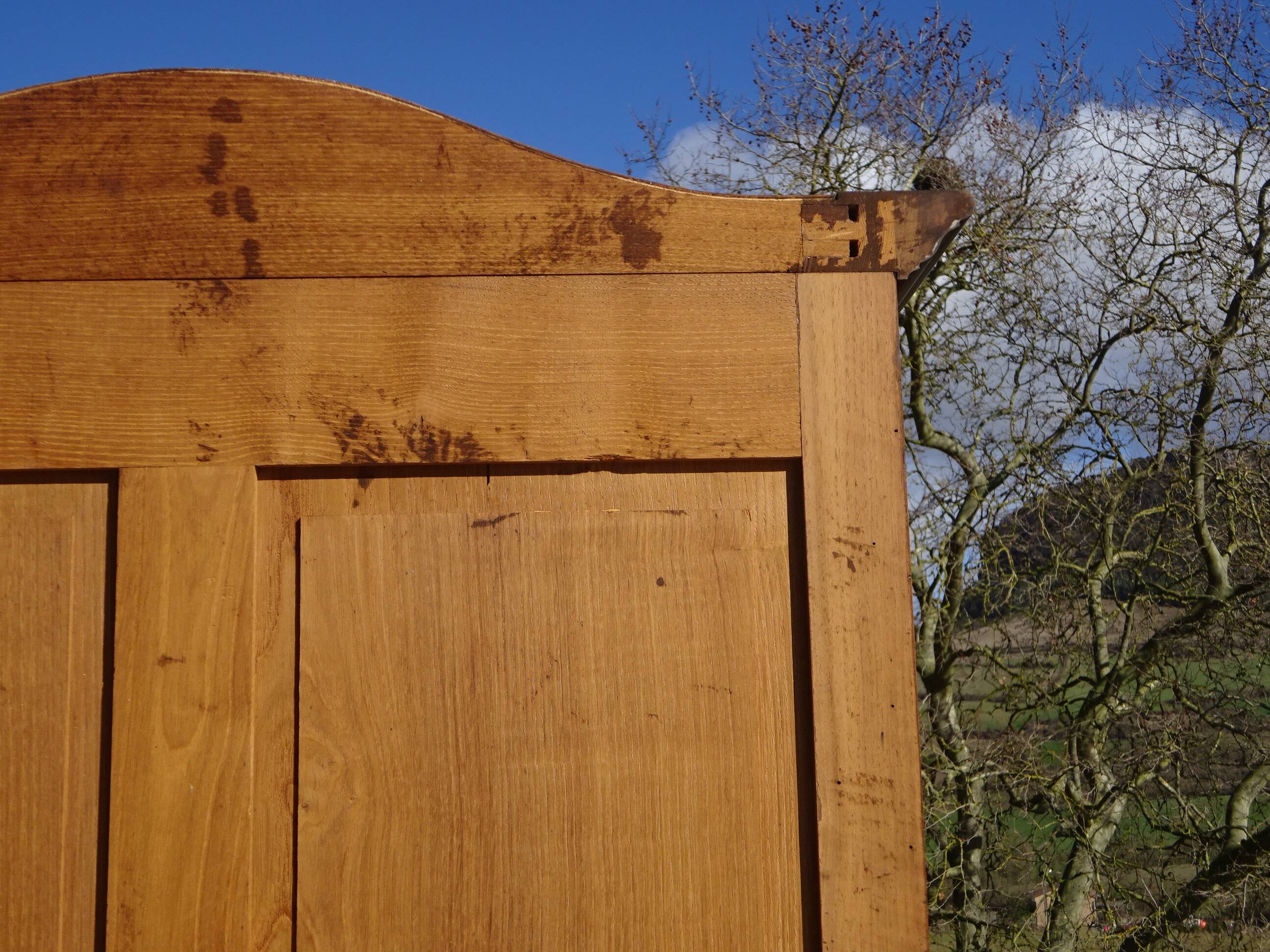 3-in-1 furniture: chest of drawers, secretary, and display cabinet, in walnut.