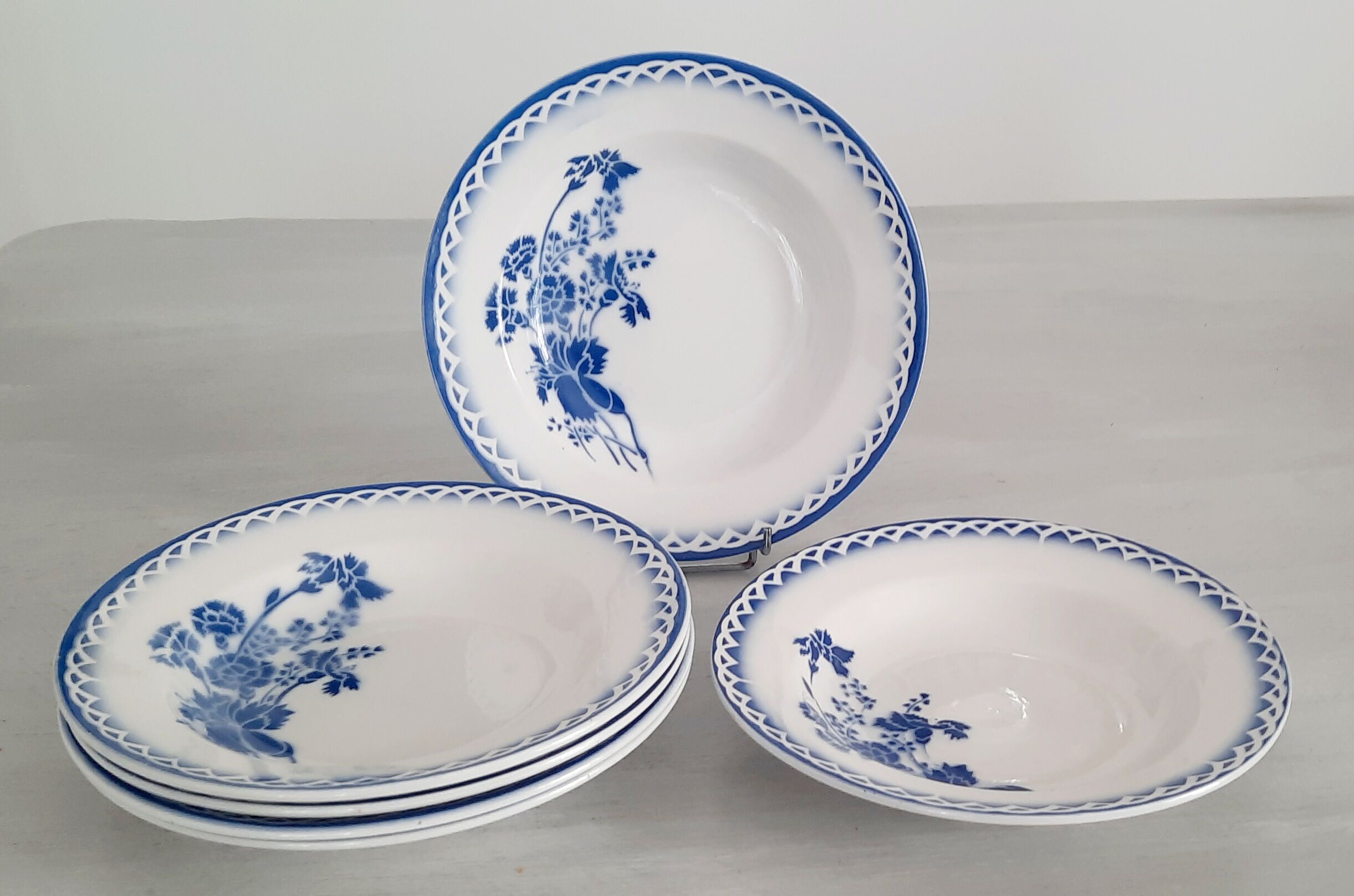Plates hollows earthenware old Digoin Sarreguemines - model annick - vintage