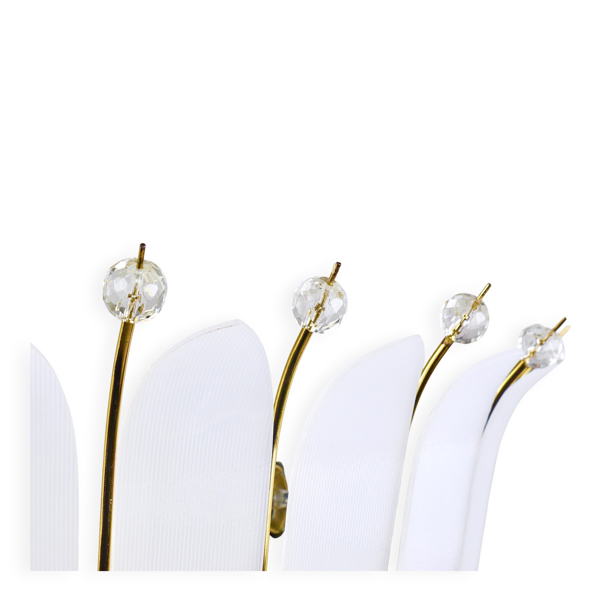 Grand chandelier Rupert Nikoll 27" mid-century brass with leaves, Austria, 1950.