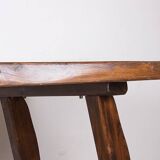 Dining room table, Brutalist style, solid elm, O. Hanninen style