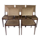 Ensemble de cinq chaises de salle à manger en bois foncé et tissu foncé de design danois par Farstrup, années 1960