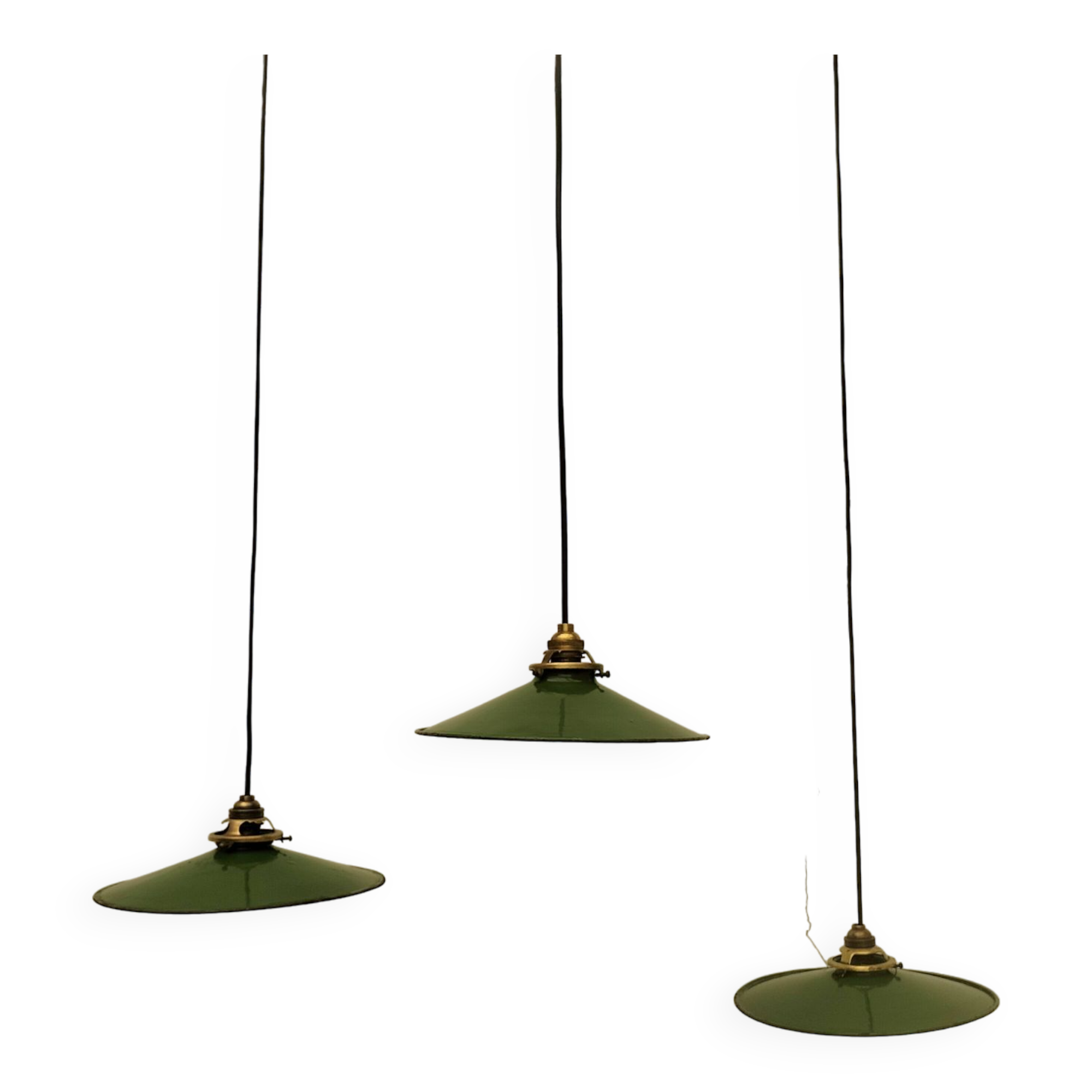 Enameled sheet metal pendant lights