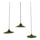 Enameled sheet metal pendant lights