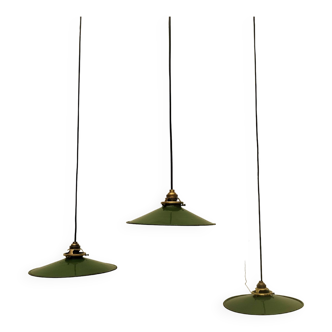 Enameled sheet metal pendant lights