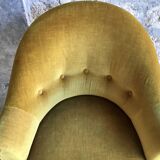 Vintage Mustard Yellow Fringed Toad Chair