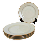5 assiettes en grès beige - Tulowice Poland
