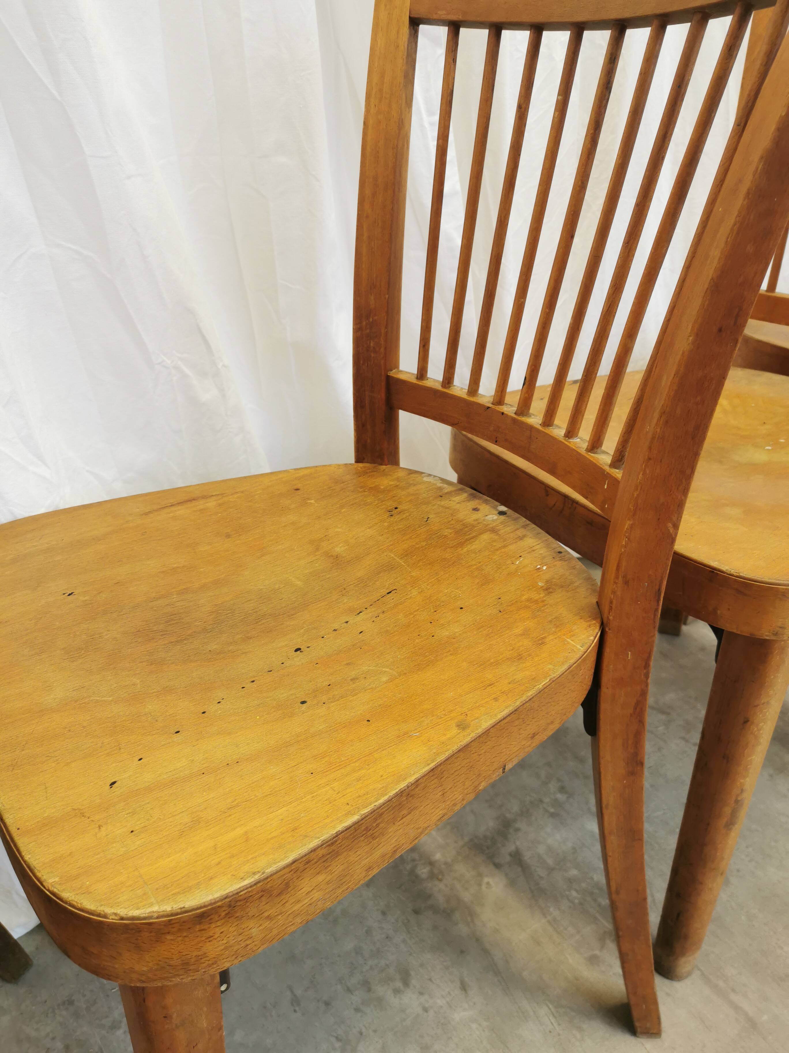 Vintage STOL Kamnik Wooden Dining Chair: 1960s Yugoslavia Bistro Style