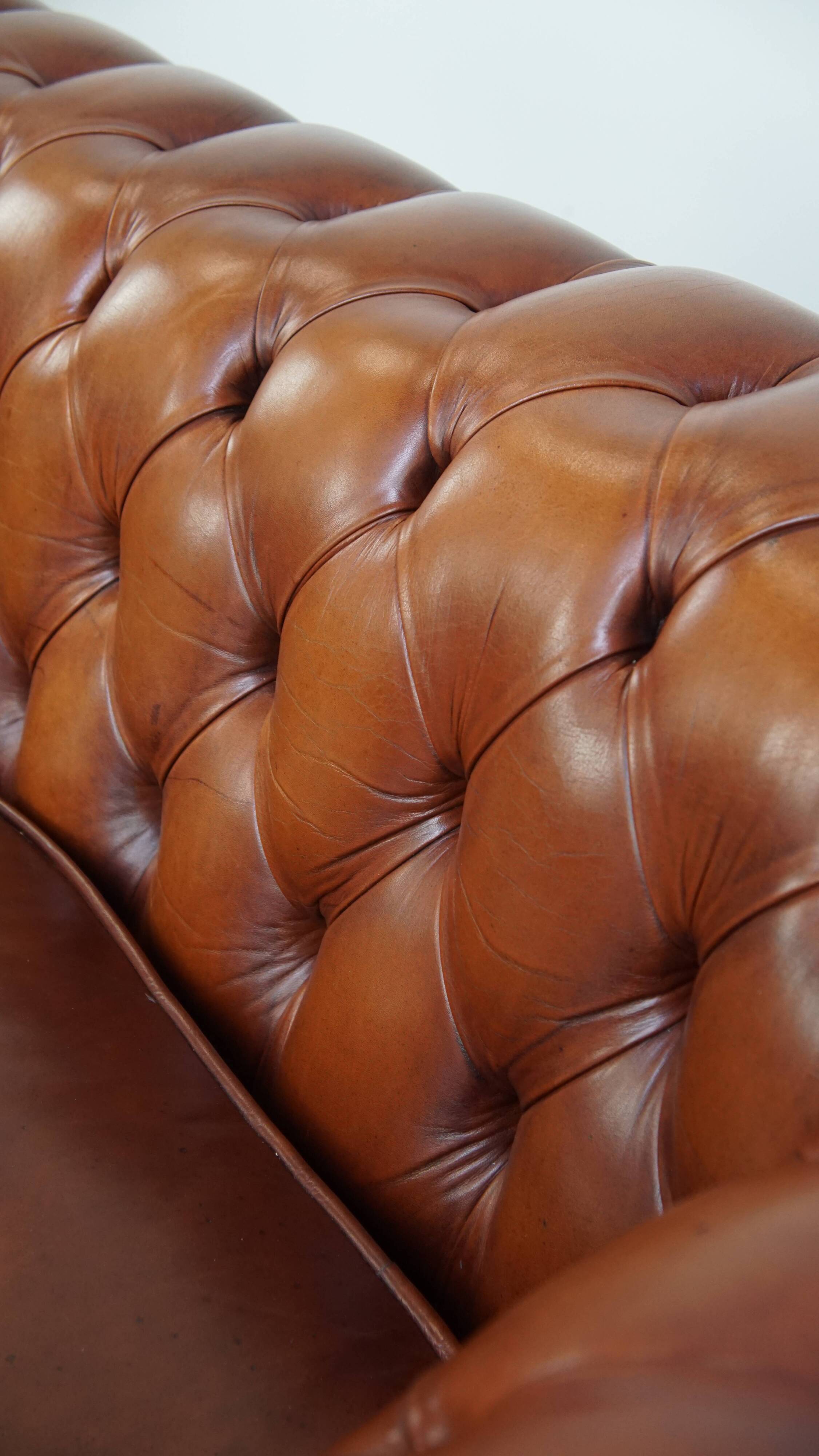 English style cowhide Chesterfield sofa
