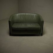 Postmodern leather club sofa by Touche 1980s