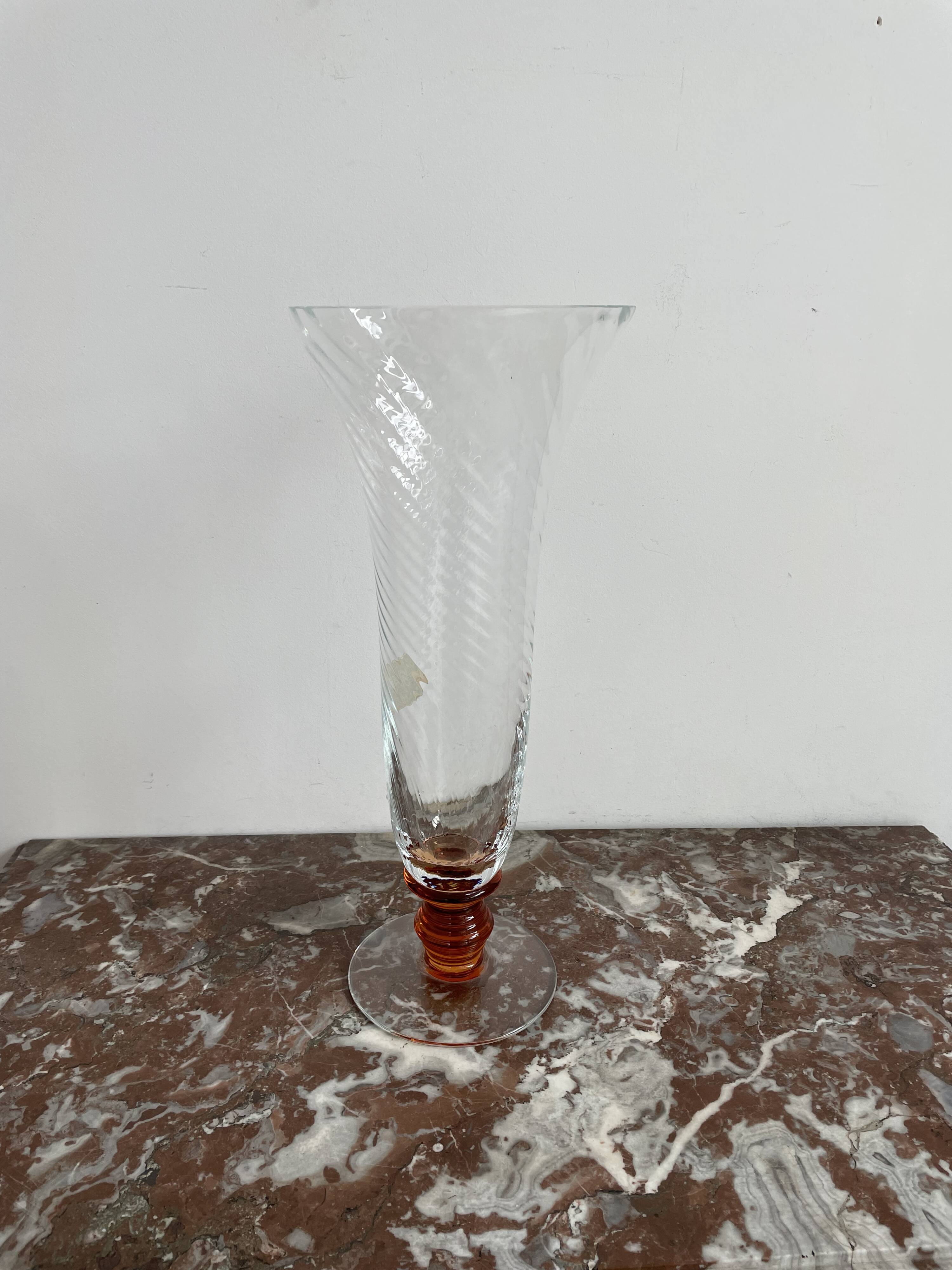 Vintage, grand, vase, cristal, cristallerie hartzviller, haut de gamme, français, chic, luxe, france