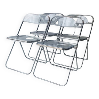 Set 4 mid Italian Plia chairs by Giancarlo Piretti